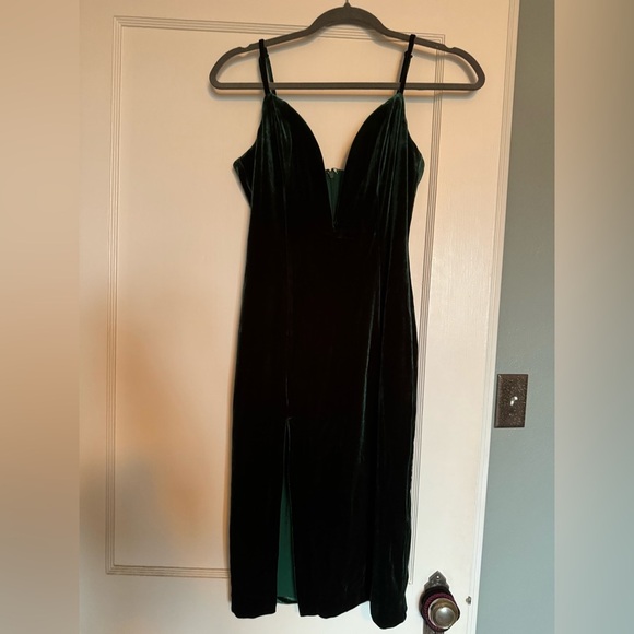 Revolve NBD Velvet Green Dress Shana - Picture 4 of 6